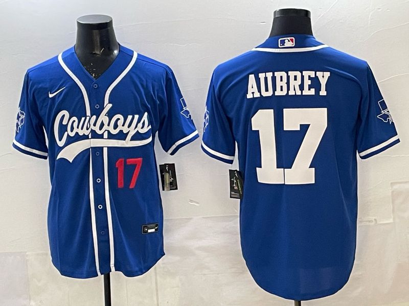 Men 2025 Dallas Cowboys #17 Aubrey blue Joint Name Nike Limited NFL Jersey style 030->dallas cowboys->NFL Jersey